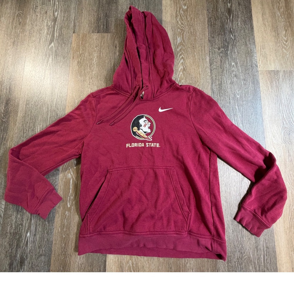 Nike Florida State Hoodie Mens Medium Garnet Red FSU Seminoles Sweatshirt